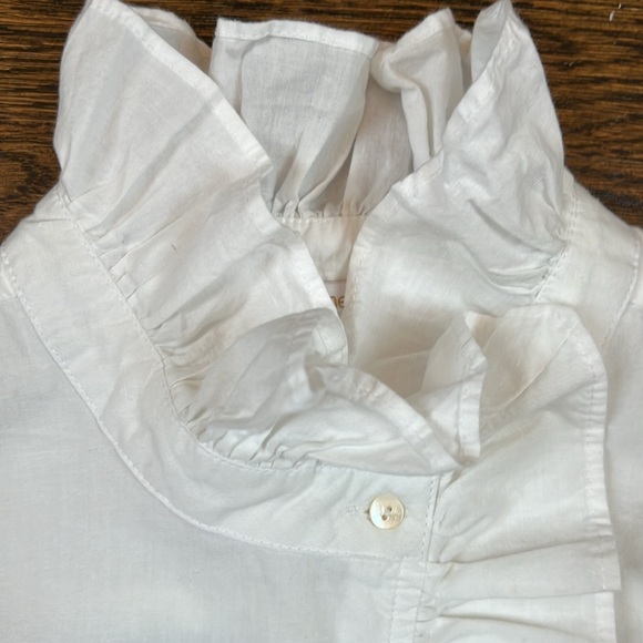 Chic White Ruffled Blouse - Picture 2 of 7